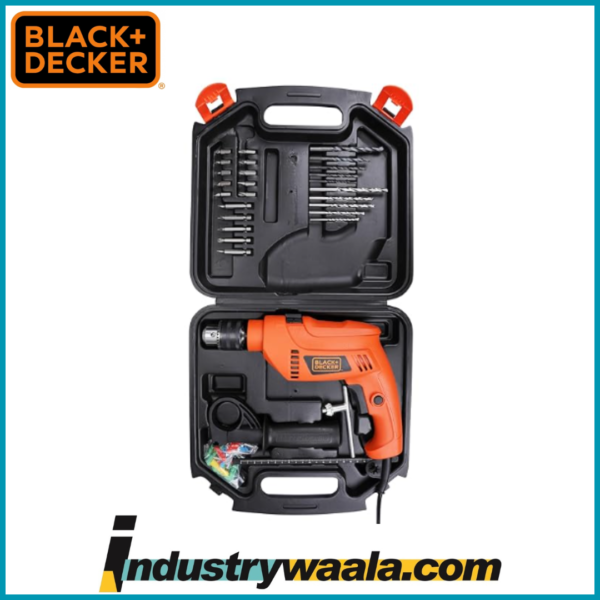 Black + Decker HD555K50-IN Variable Speed Reversible Impact Drill Machine Kit with 50 Accessories Kitbox