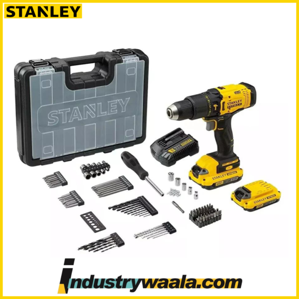 Stanley SCD711D2KA-B1 1500 RPM Brushed Hammer Drill Machine Kit-1