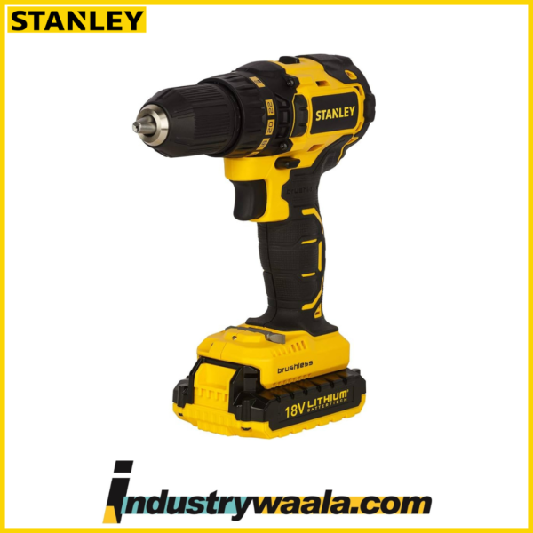 Stanley SBD201D2K 18V,13mm Li-ion Brushless Cordless Drill Machine Driver-2×1.5Ah Batteries Included