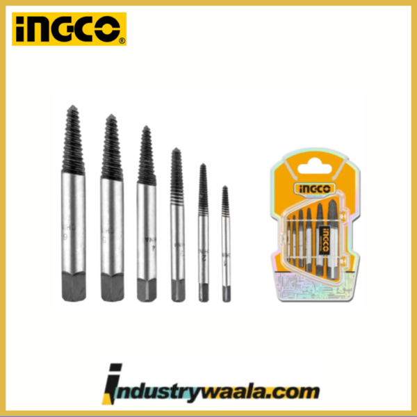 Ingco ASE106 6 Pcs Screw Extractor Set Quantity – 1 Pcs