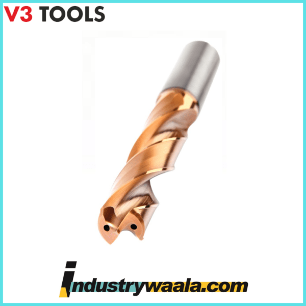 V3 Tools 14.0 X 14.0 X 77 X 124 MM VX 3 Tisinos 65 HRC Solid Carbide Through Coolant Drill