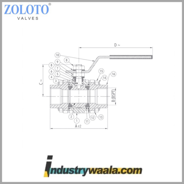 Zoloto SS-316 Ball Valve ART-1080-A