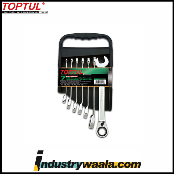 Toptul GAAM0709 Reversible Ratchet Combination Wrench Set